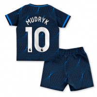 Otroški Nogometni dresi Chelsea Mykhailo Mudryk #10 Gostujoči 2023-24 Kratek Rokav (+ Kratke hlače)